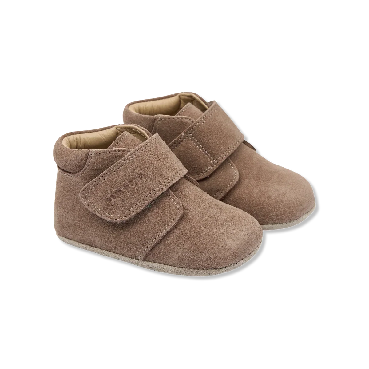 baby slofjes velcro - fossil brown