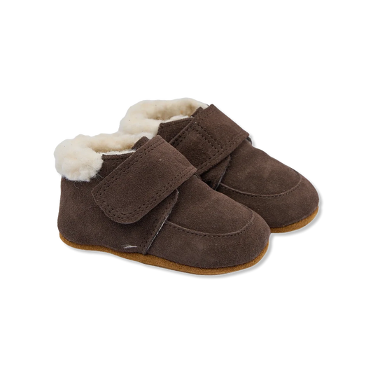 baby slofjes shepherd - velcro - dark brown