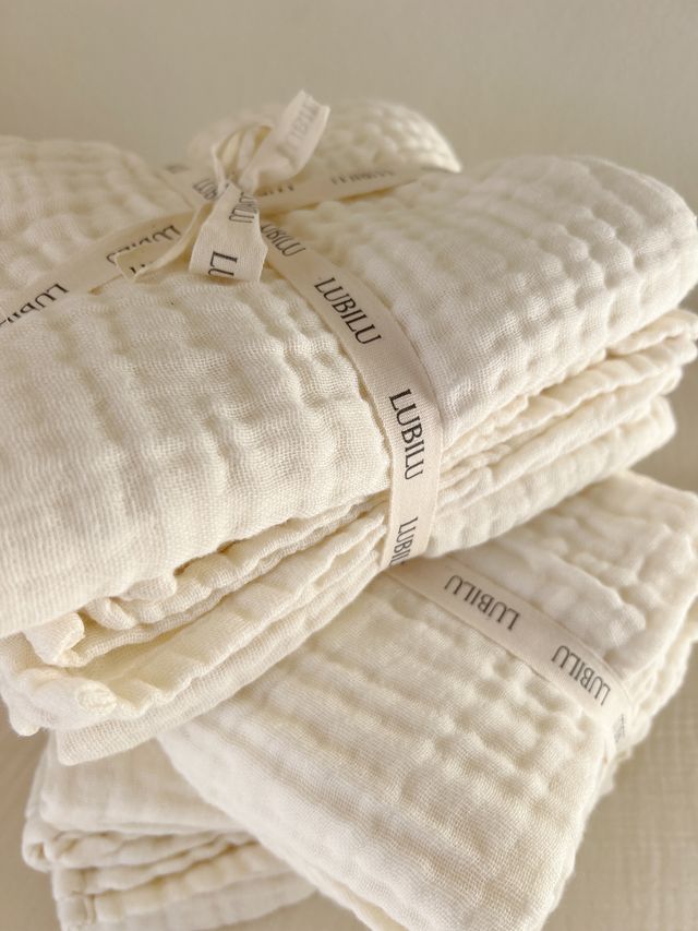 set van 5 extra dikke tetradoeken - cream