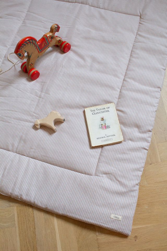 speelmat - mini check - beige