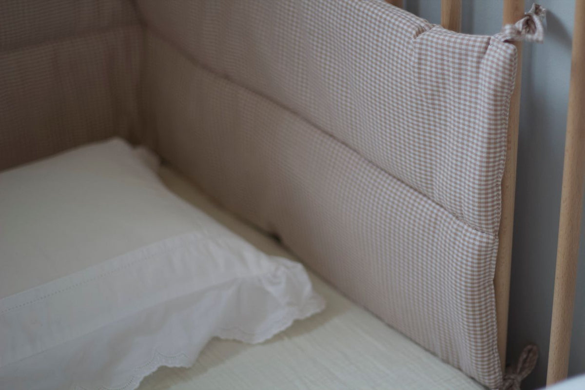 bed/park omrander - mini check - beige