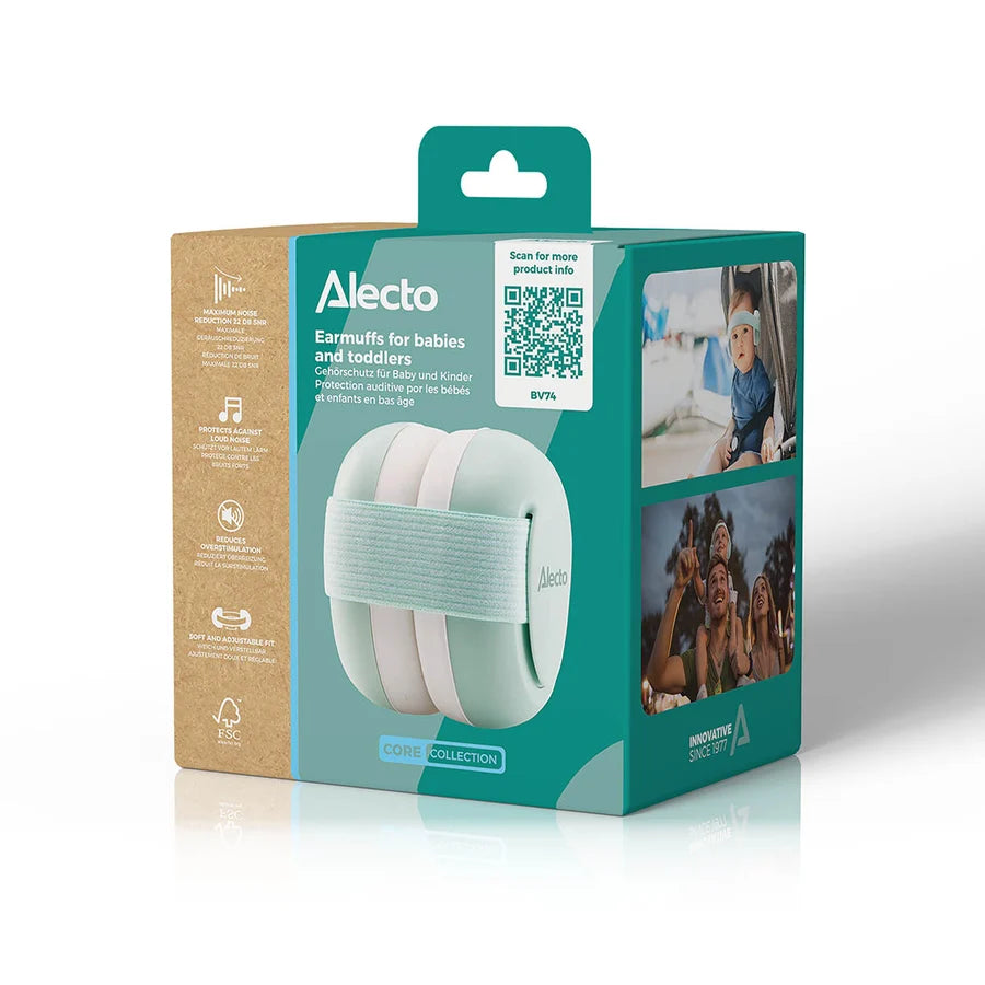gehoorbeschermer voor baby's en peuters - wit/mintgroen