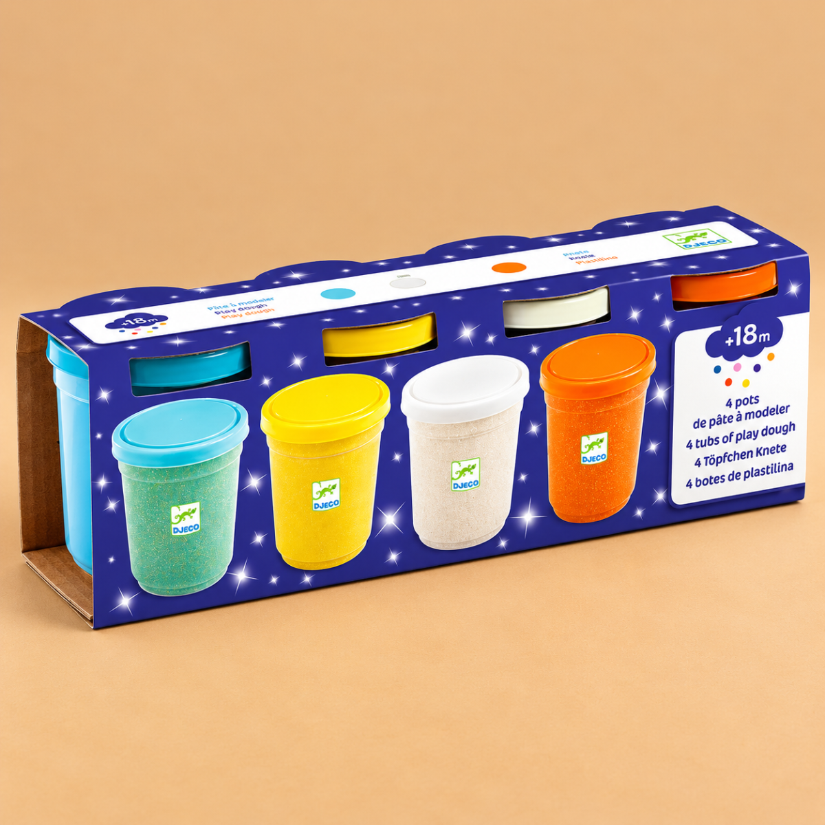 klei set -  4 potjes klei met glitters