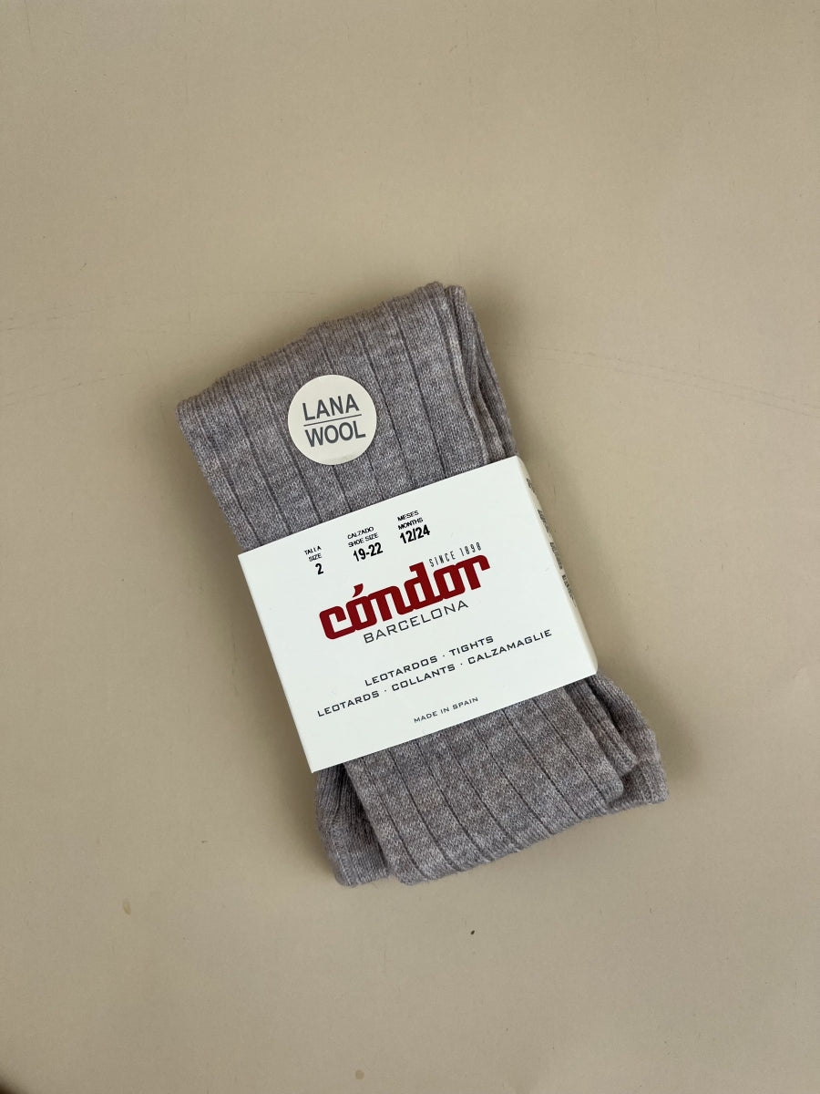 kousenbroek merino wol blend - rib - nougat