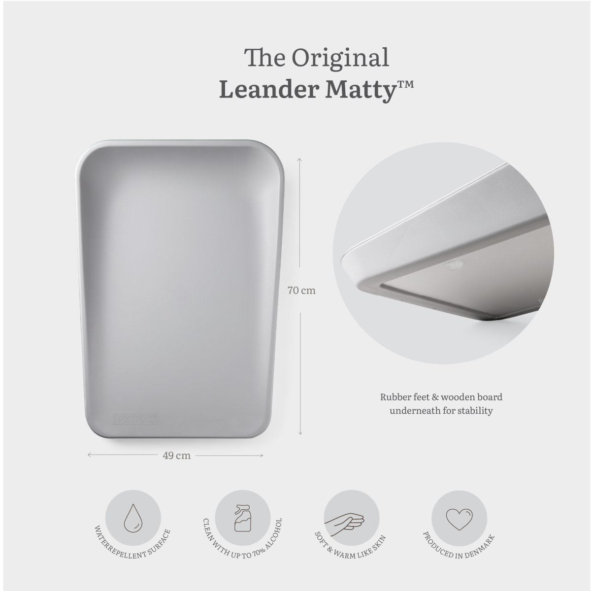 matty verzorgingsmat - pearl grey