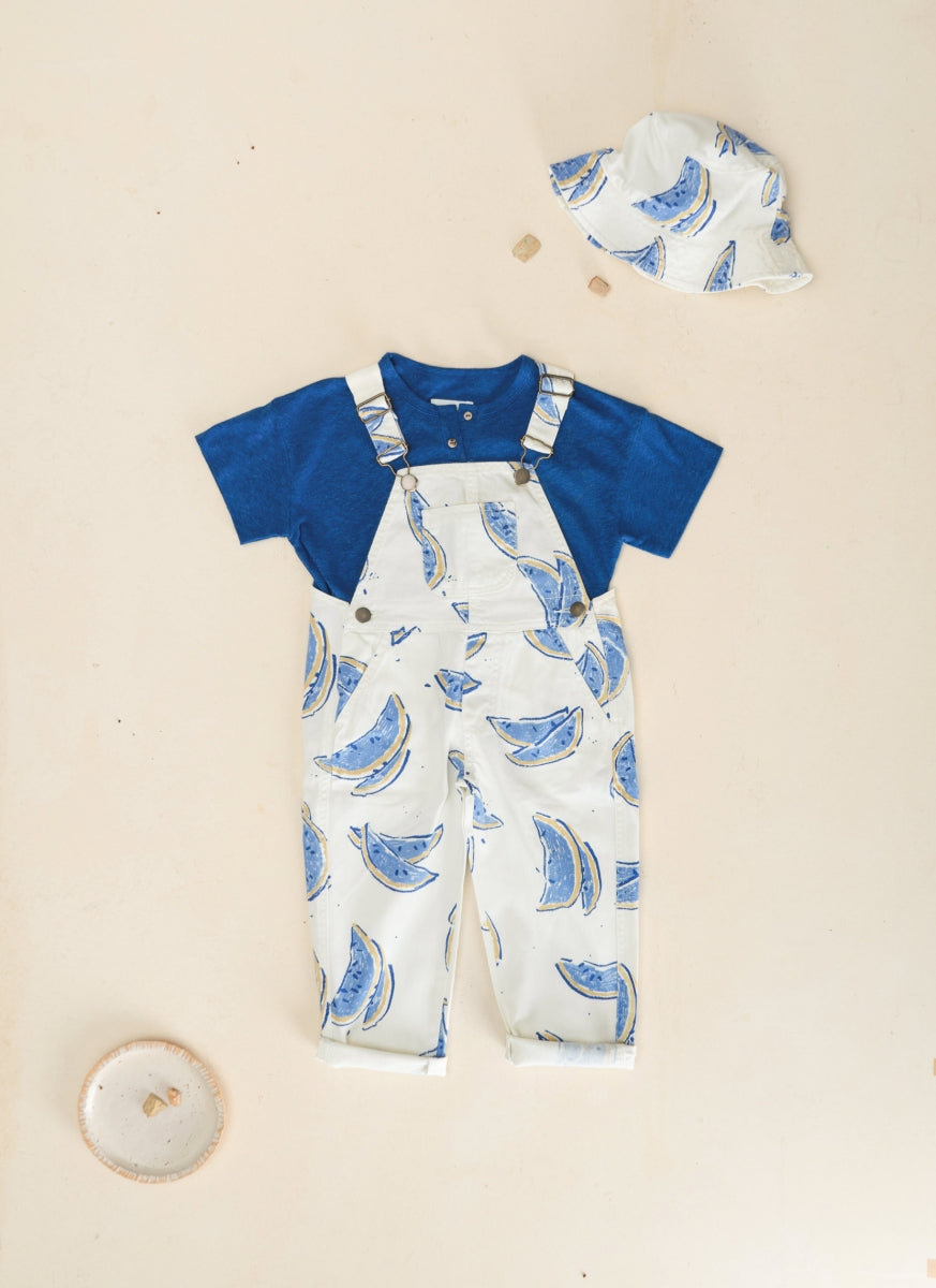 printed jumpsuit - melon - kids