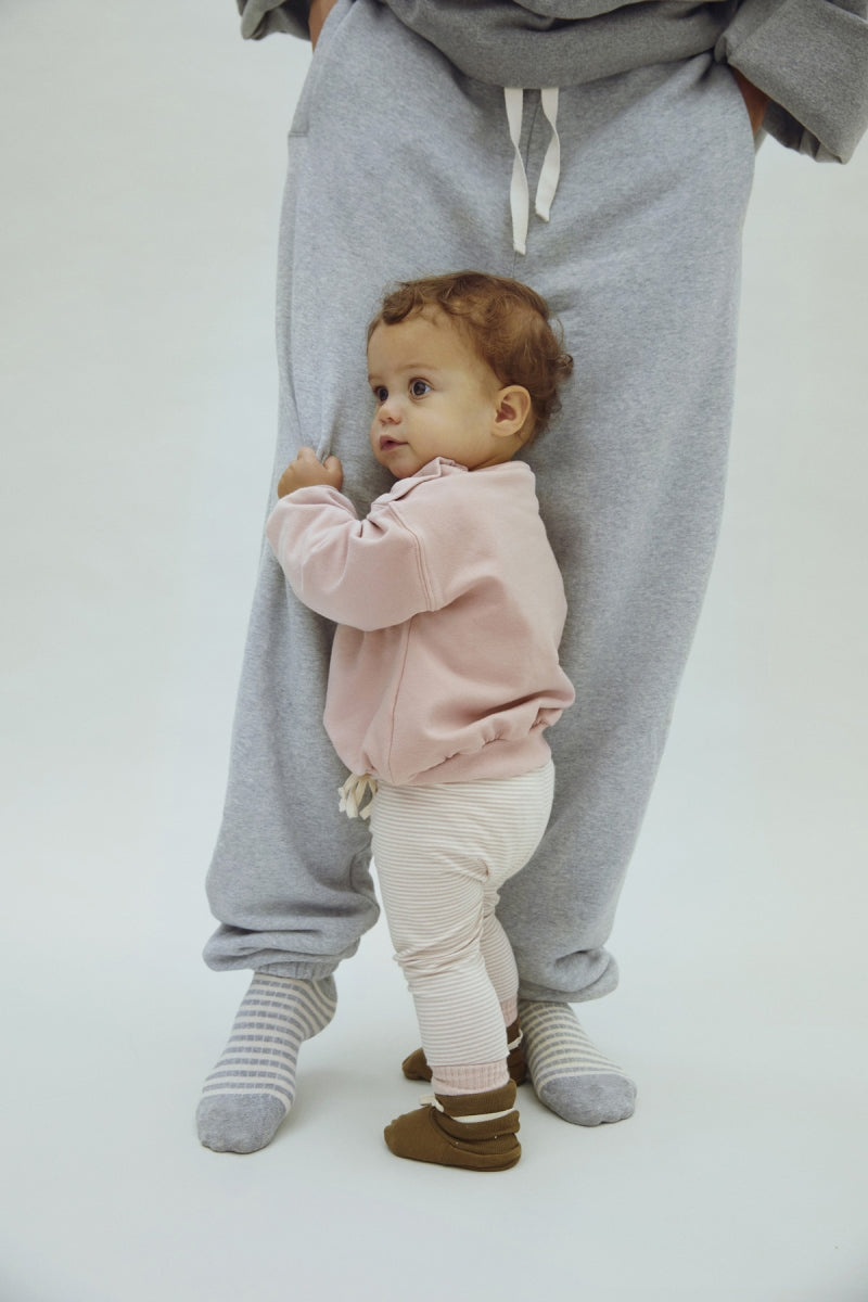 baby dropped shoulder sweater - faded pink