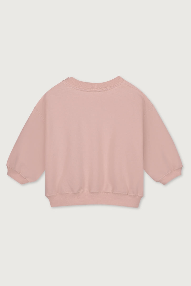 baby dropped shoulder sweater - faded pink