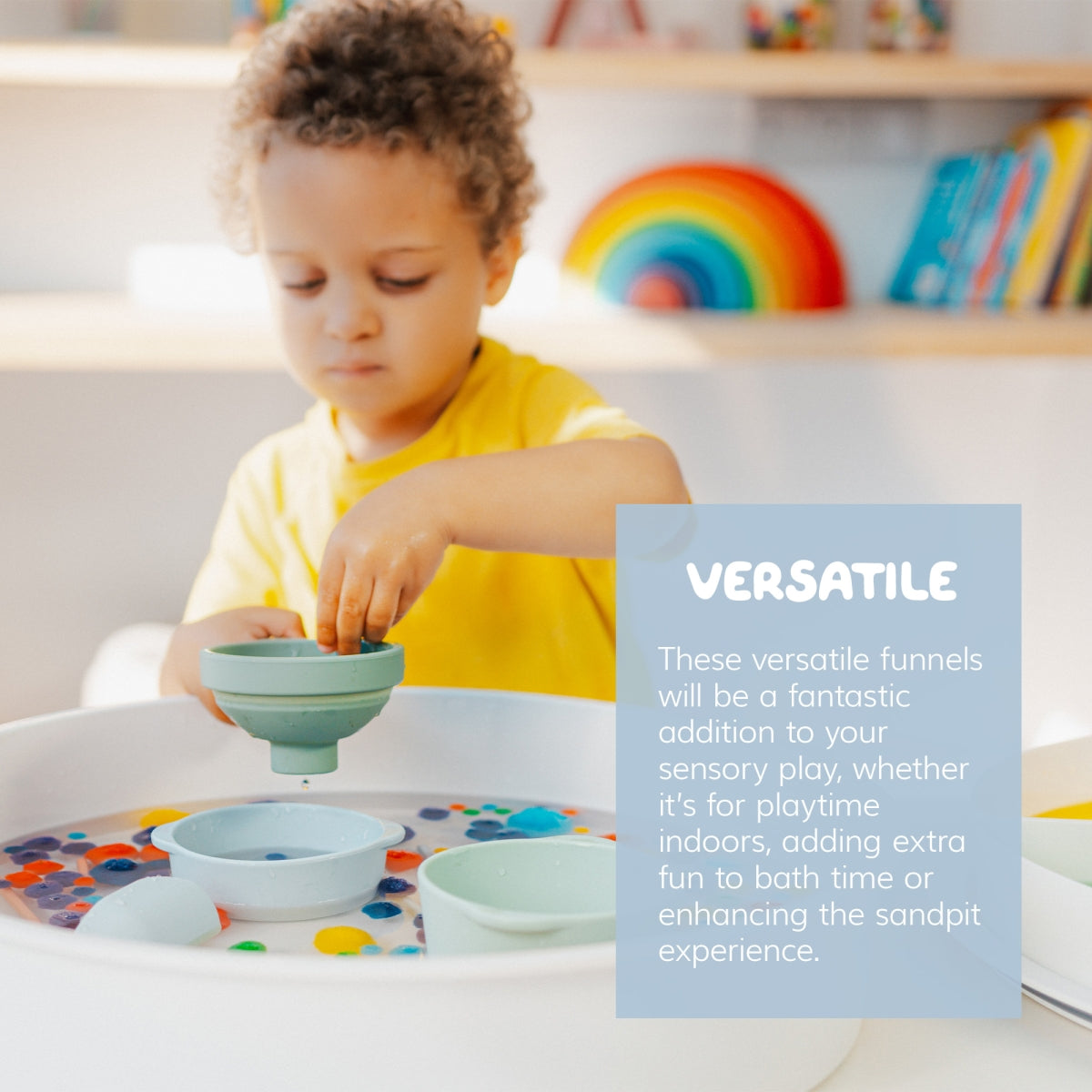 set van 3 trechters - groen/blauw