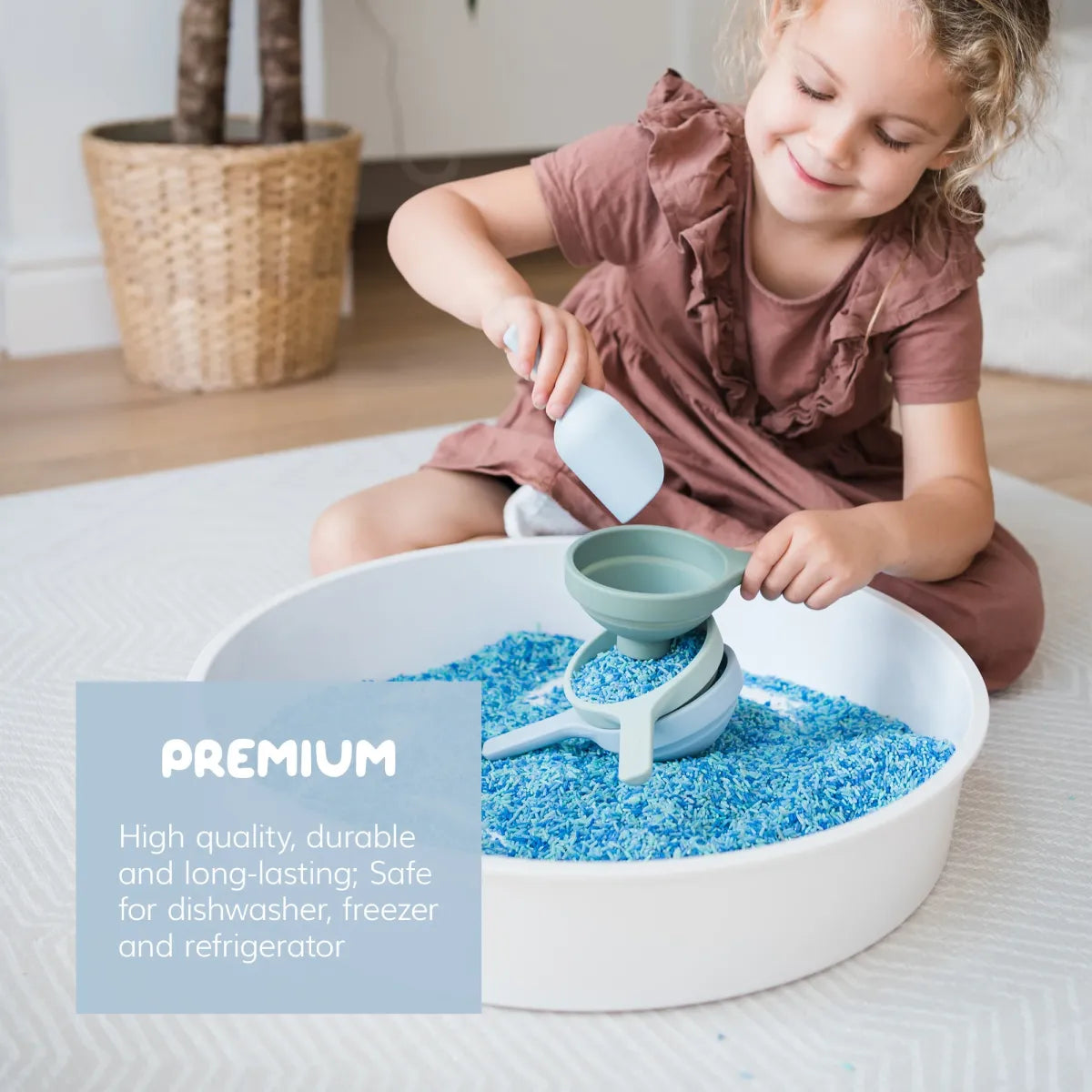 set van 3 trechters - groen/blauw