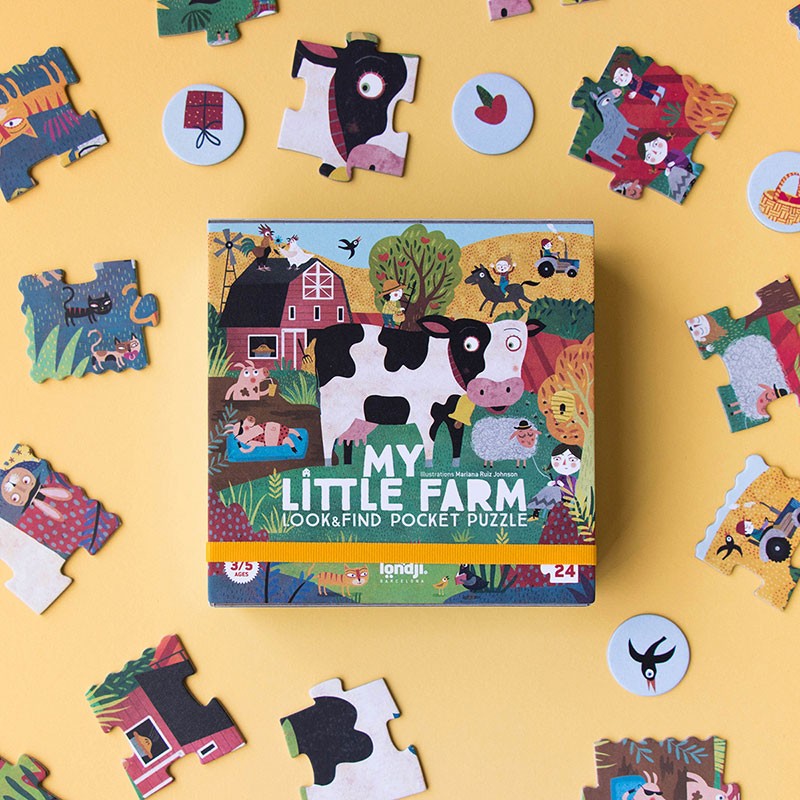 zoek & vind pocket puzzel - my little farm