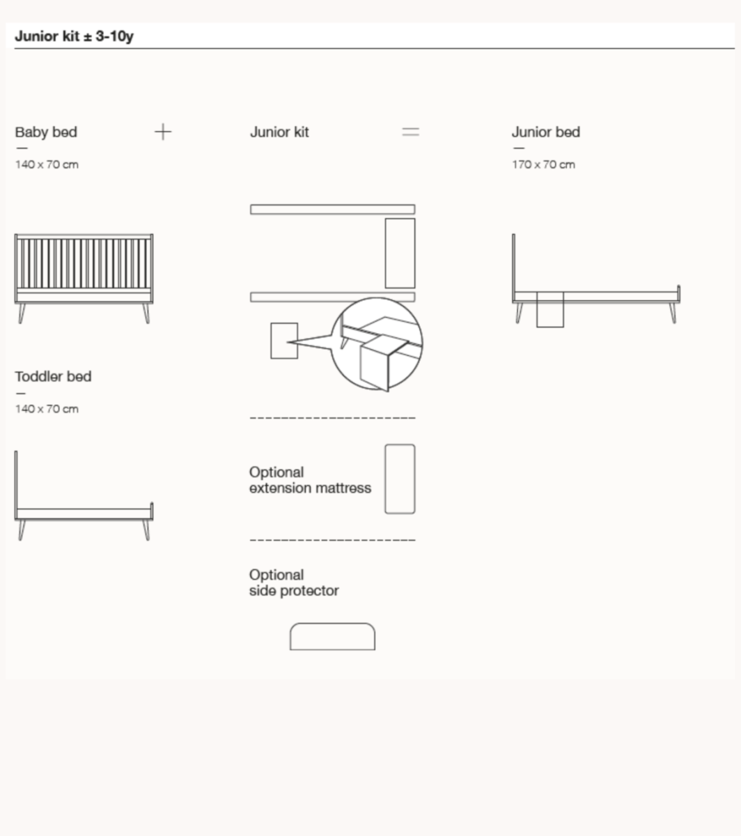 ashi junior kit 70 x 170 cm - honey ash