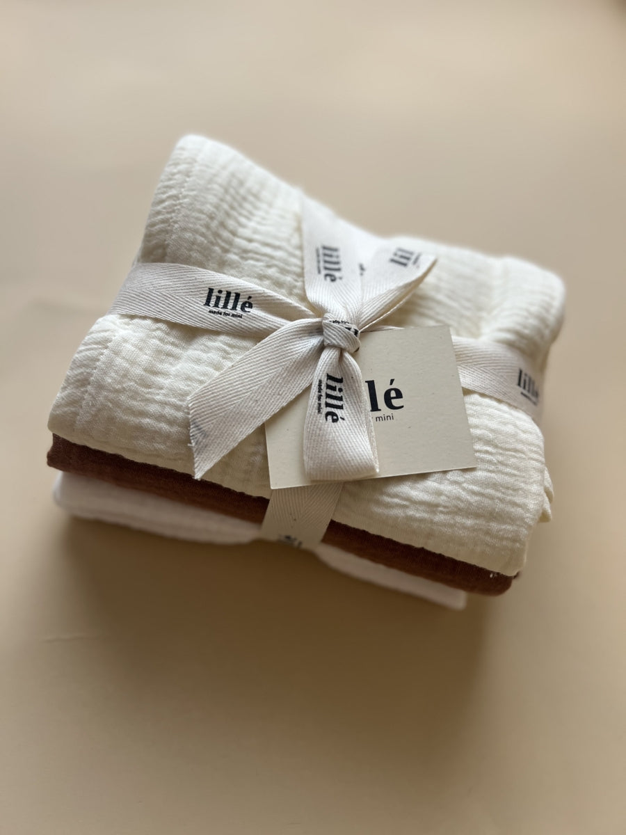 3-pack tetradoeken - cream butter caramel