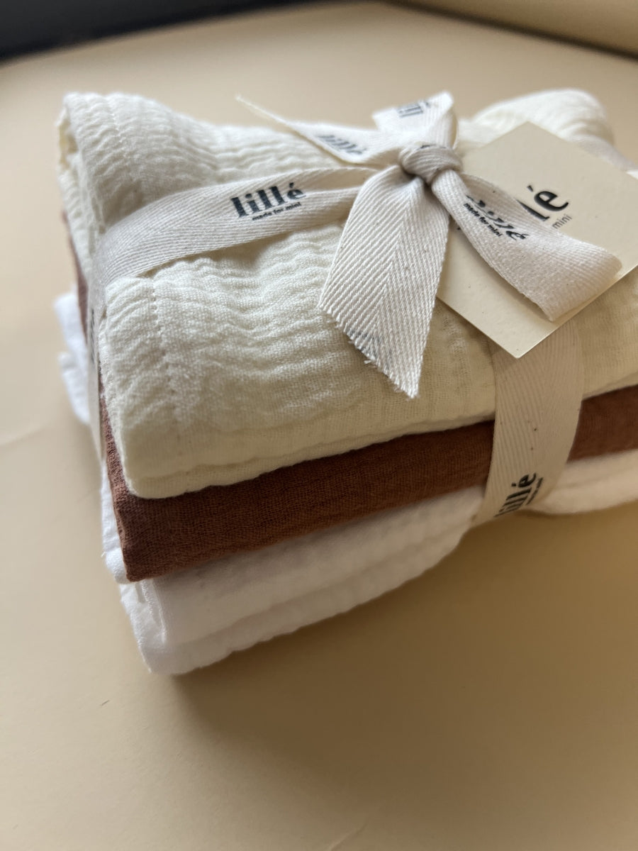 3-pack tetradoeken - cream butter caramel