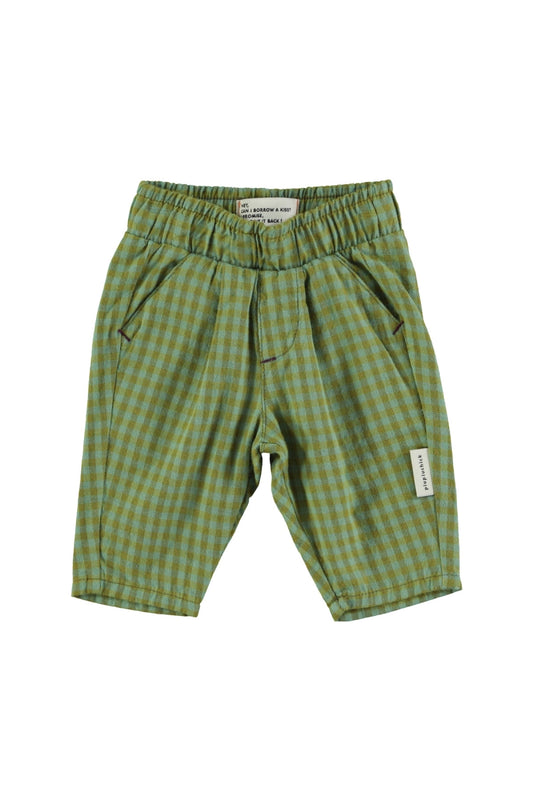 unisex trousers - green checkered - baby & kids