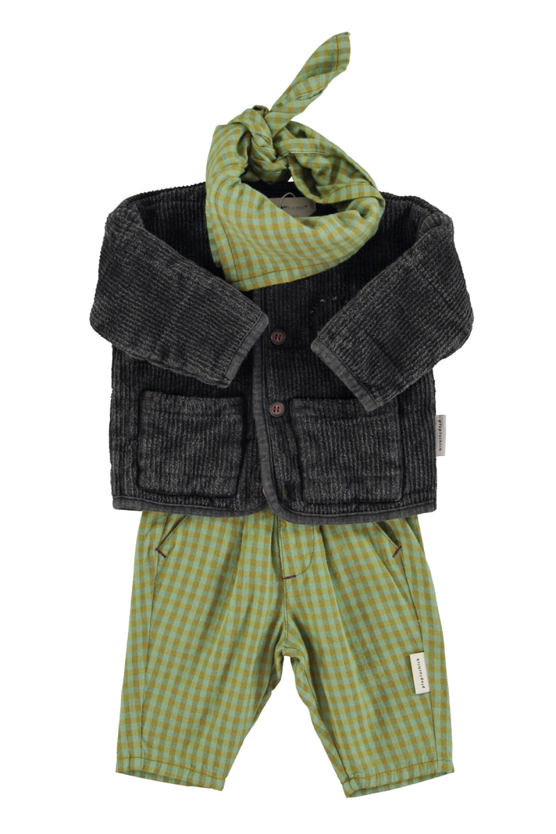 unisex trousers - green checkered - baby & kids