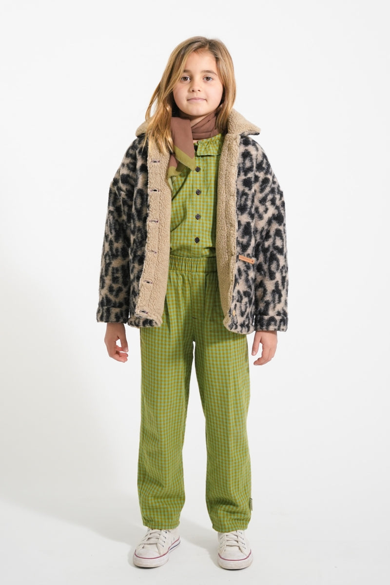 unisex trousers - green checkered - baby & kids