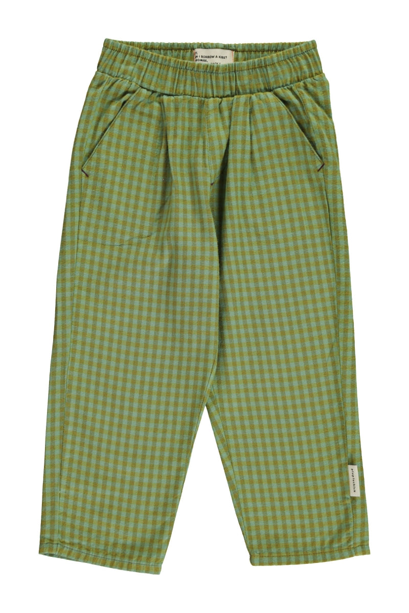 unisex trousers - green checkered - baby & kids