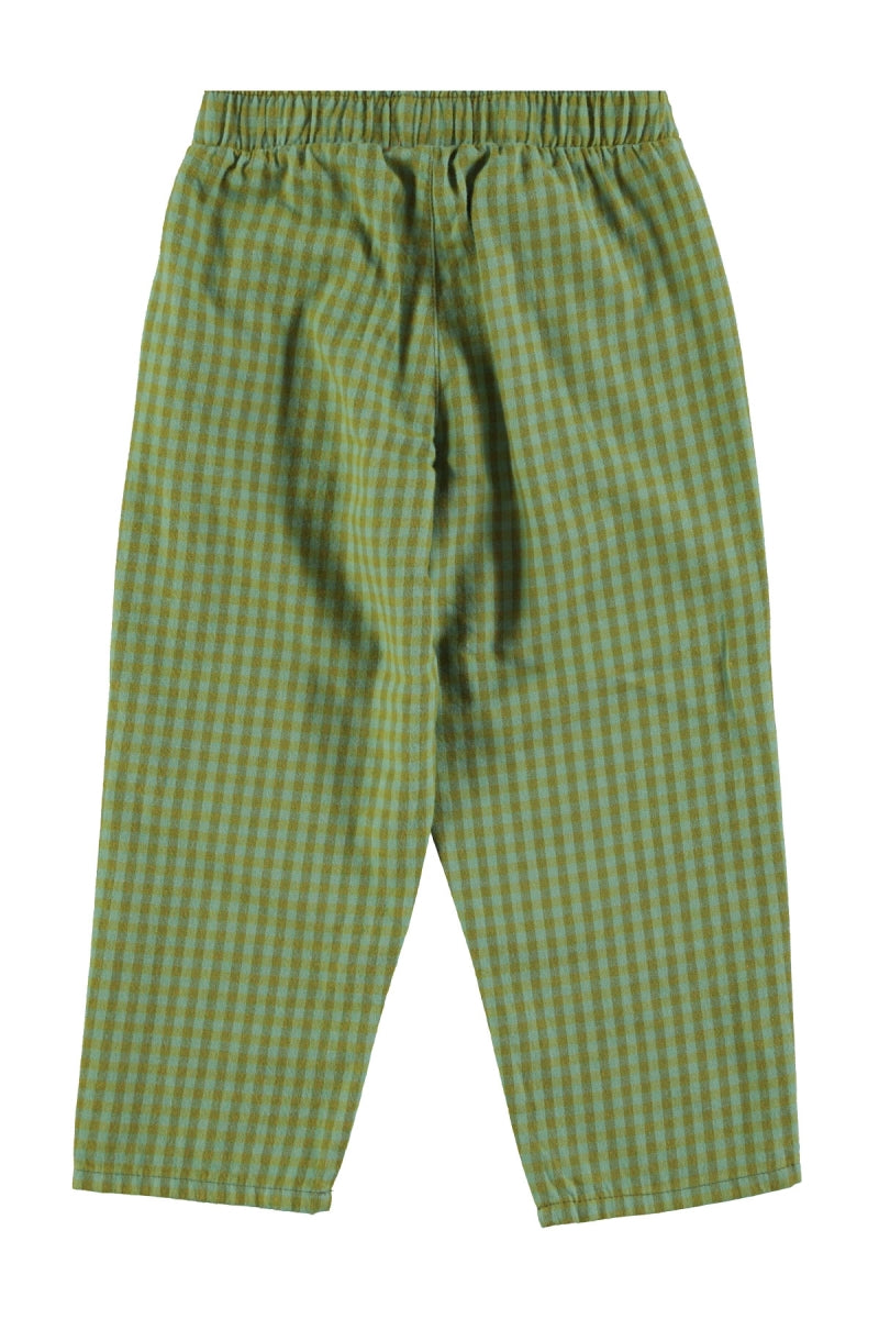 unisex trousers - green checkered - baby & kids