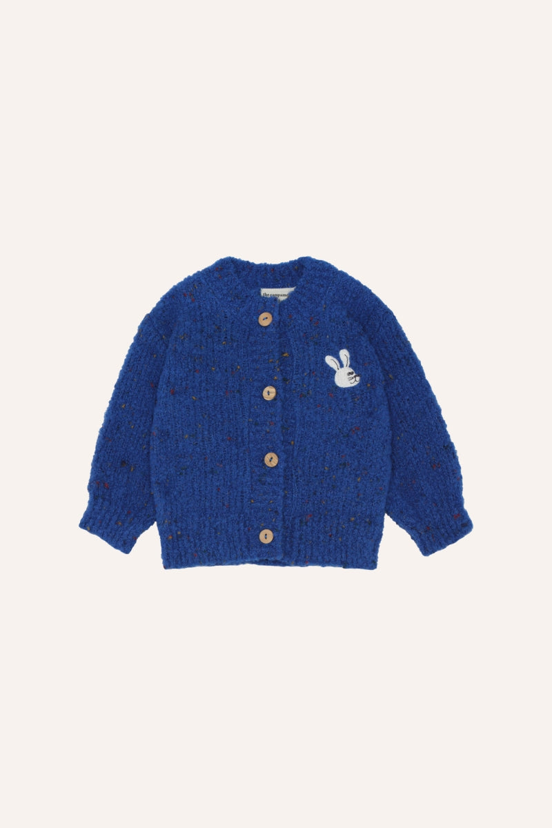 blue knitted baby cardigan