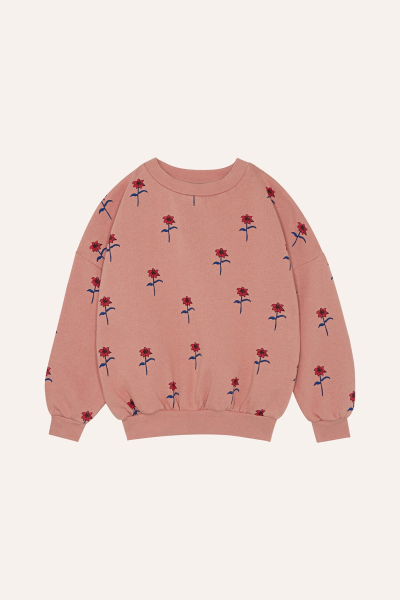 flowers pink sweatshirt- kids