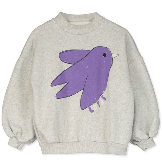 sweatshirt - flowing bird - grey melange