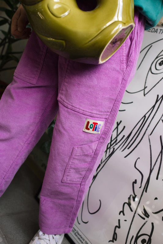 corduroy wide pants - fucsia