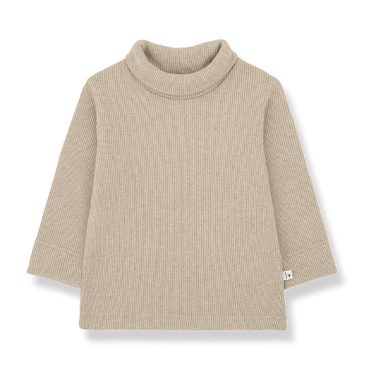 rib turtle neck shirt - aritz - tortora