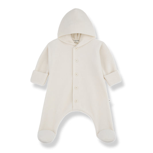 bamboo polar fleece onesie - beate - ecru
