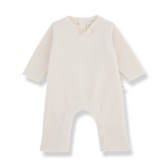 bamboo polar fleece onesie - kimi - ecru