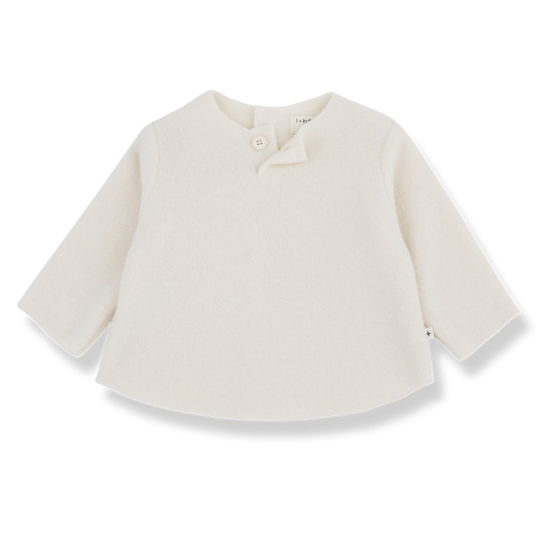 bamboo polar fleece sweater - alexis - ecru