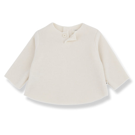 bamboo polar fleece sweater - alexis - ecru
