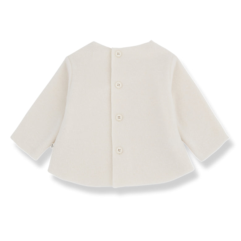 bamboo polar fleece sweater - alexis - ecru