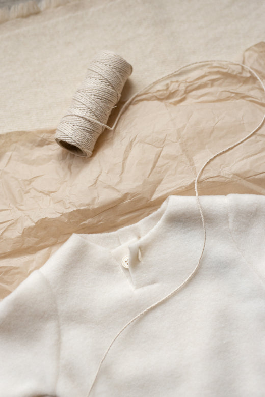 bamboo polar fleece sweater - alexis - ecru