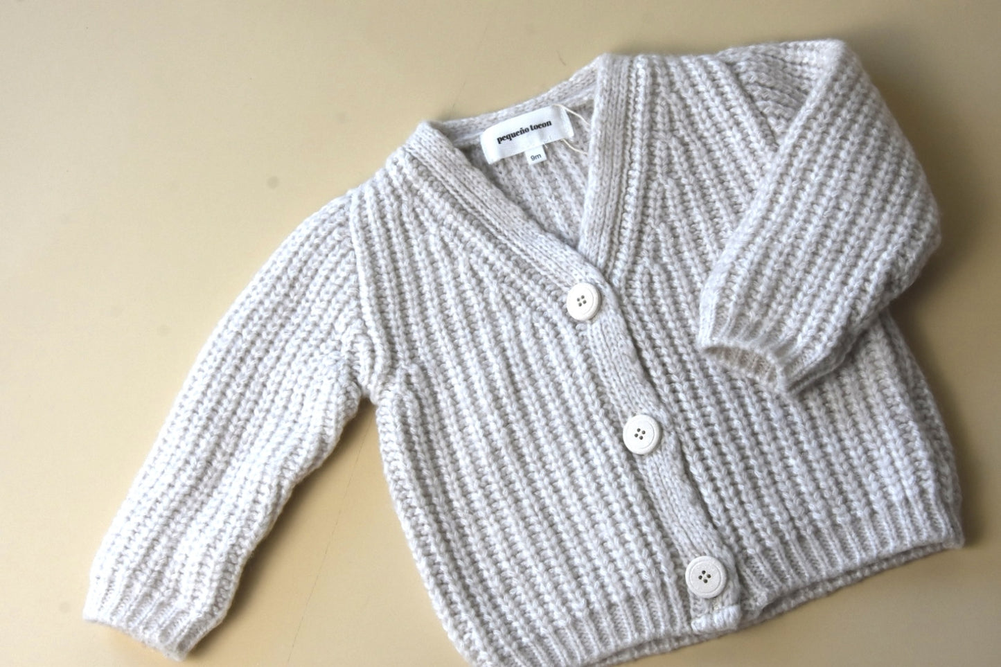 knitted merino cardigan - natural