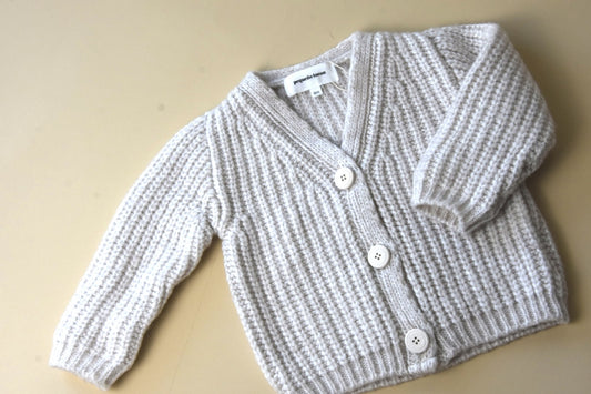 knitted merino cardigan - natural