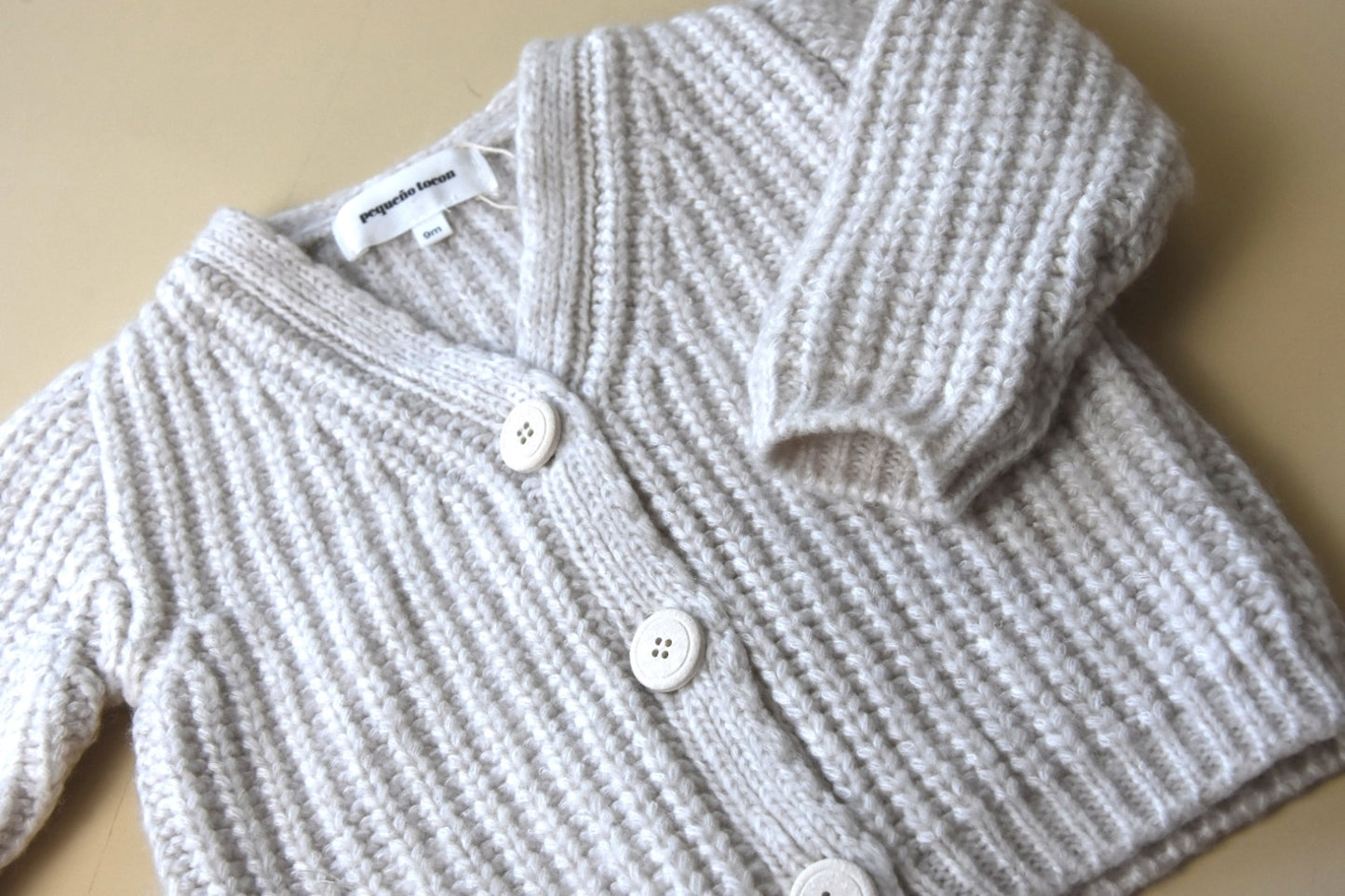 knitted merino cardigan - natural