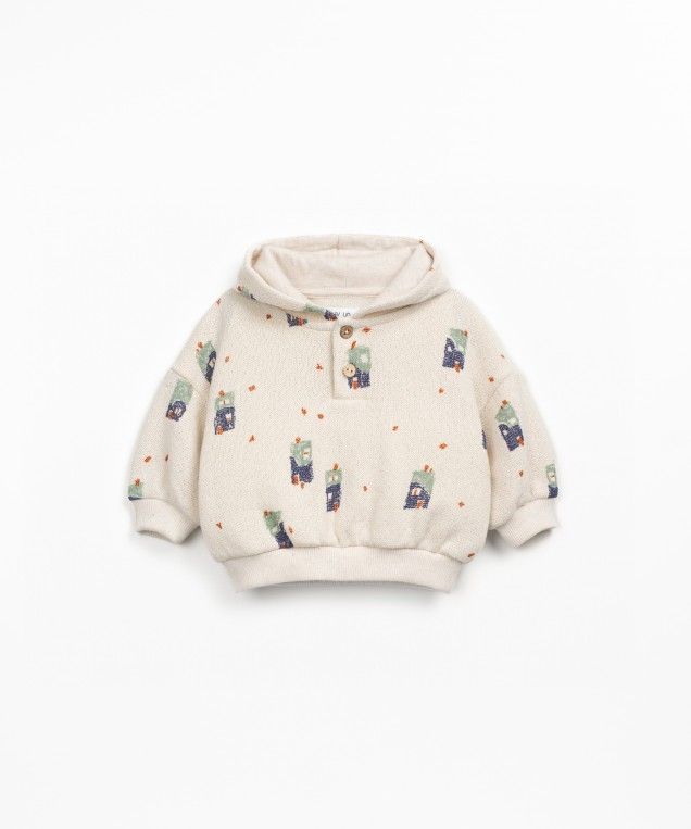 printed jersey sweater - baby - pencil - houses