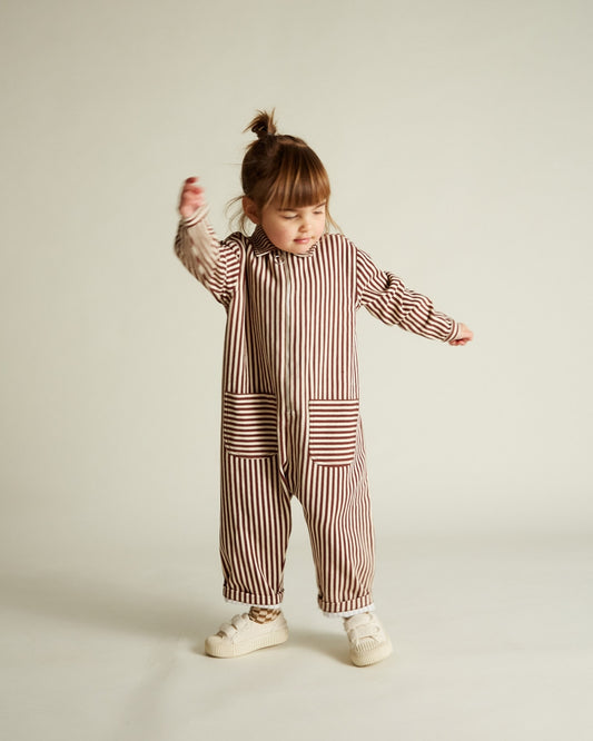 syd maroon stripe boilersuit