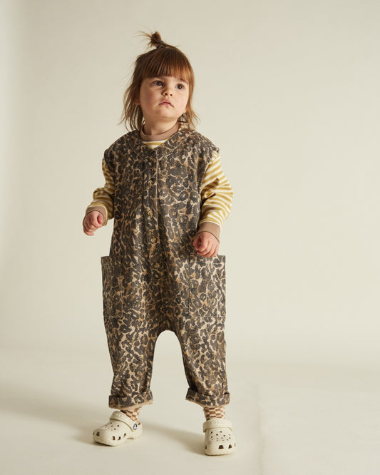 wren leopard print sleeveless overall