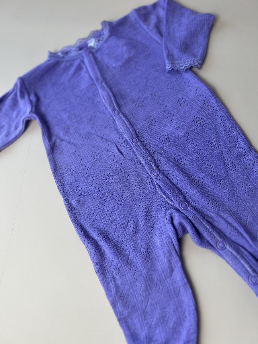 jumpsuit pointelle - wol/zijde - paars