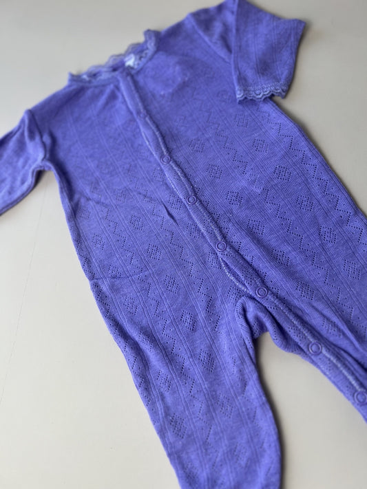 jumpsuit pointelle - wol/zijde - paars