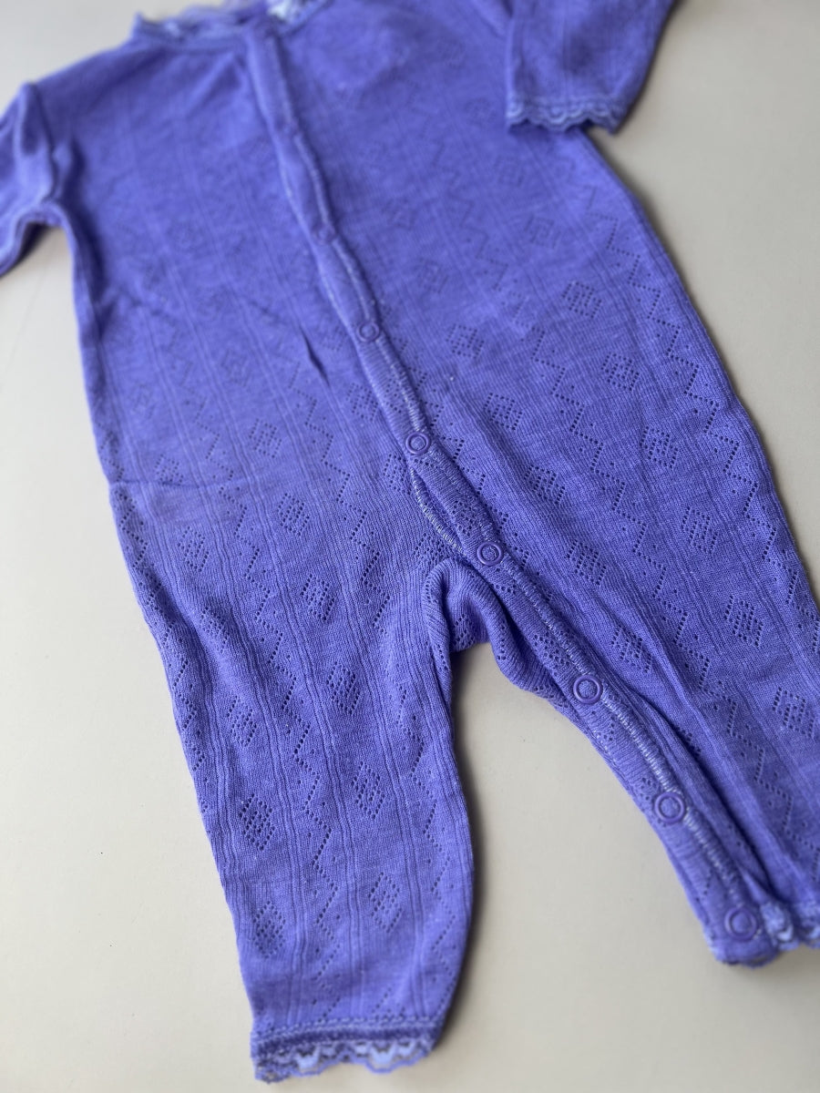 jumpsuit pointelle - wol/zijde - paars