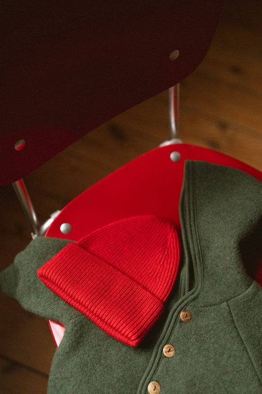 wollen jas - schilf melange