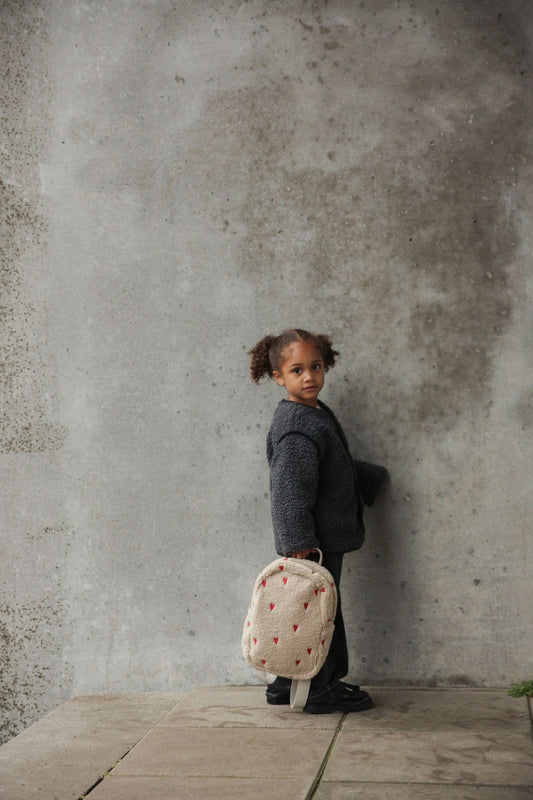 mini rugzak- teddy - hartjes