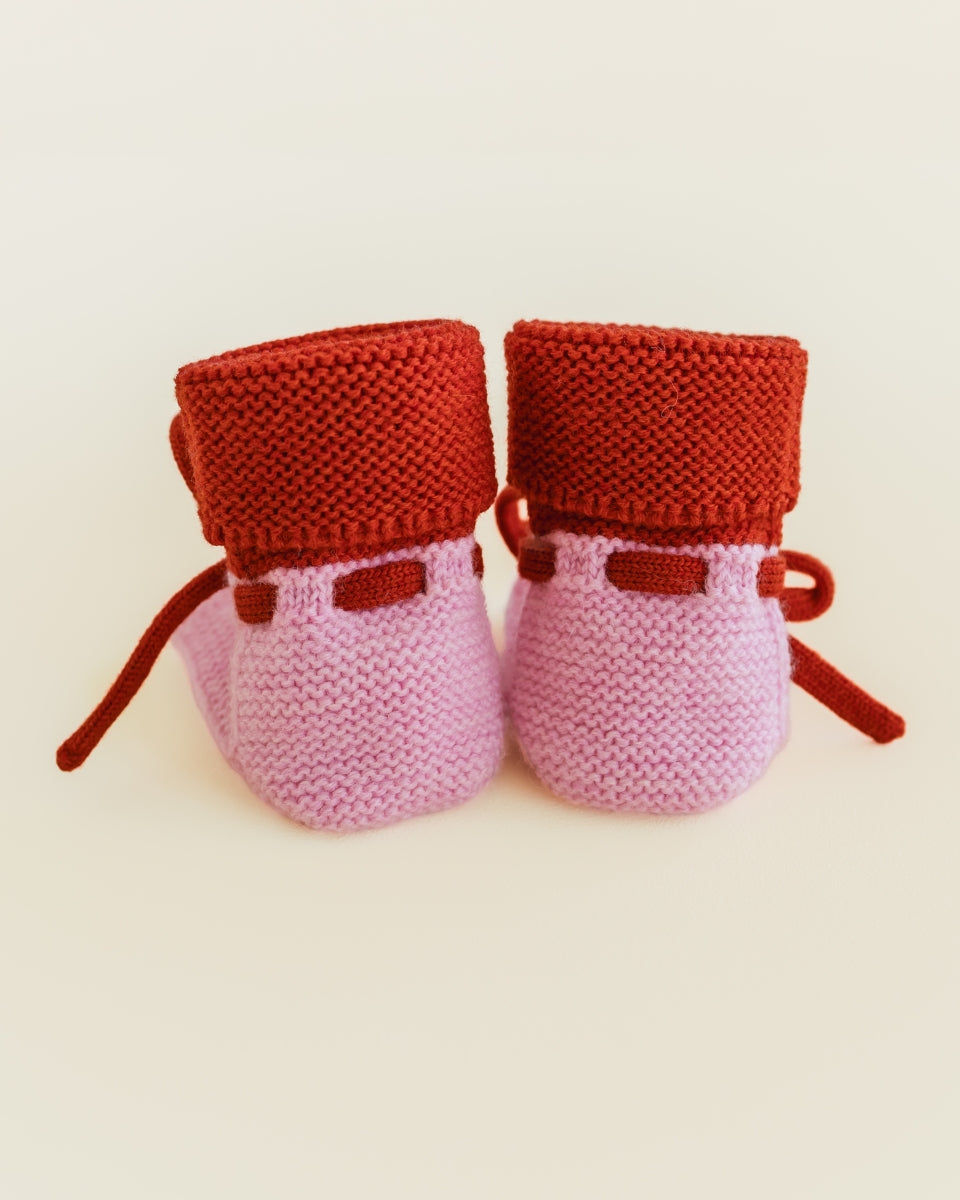 booties - cotton candy/red