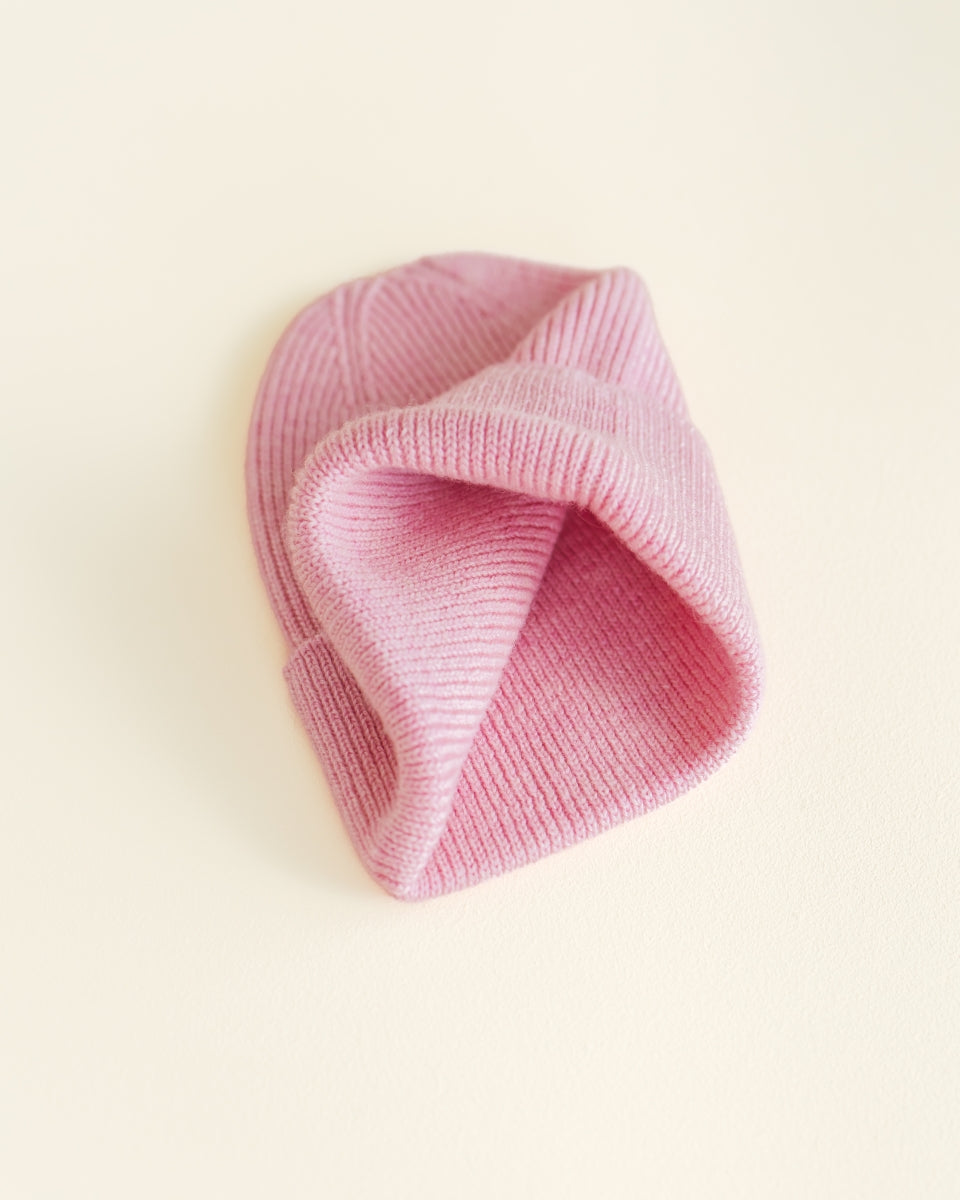 beanie fonzie - newborn - cotton candy