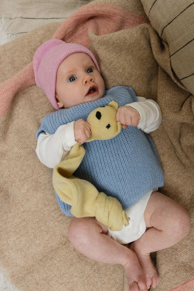 beanie fonzie - newborn - cotton candy