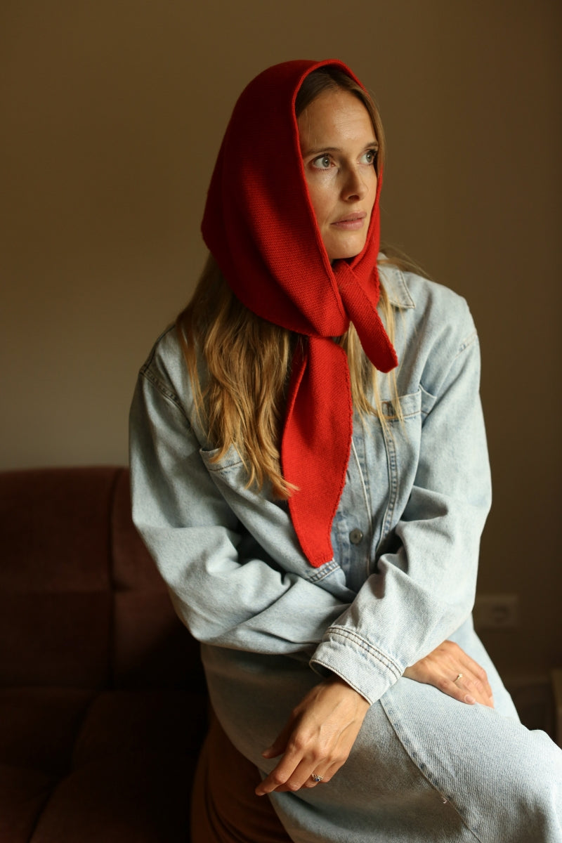 triangle scarf josephina - red