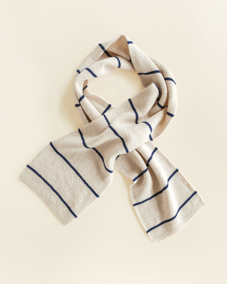 scarf igor - cream/blue